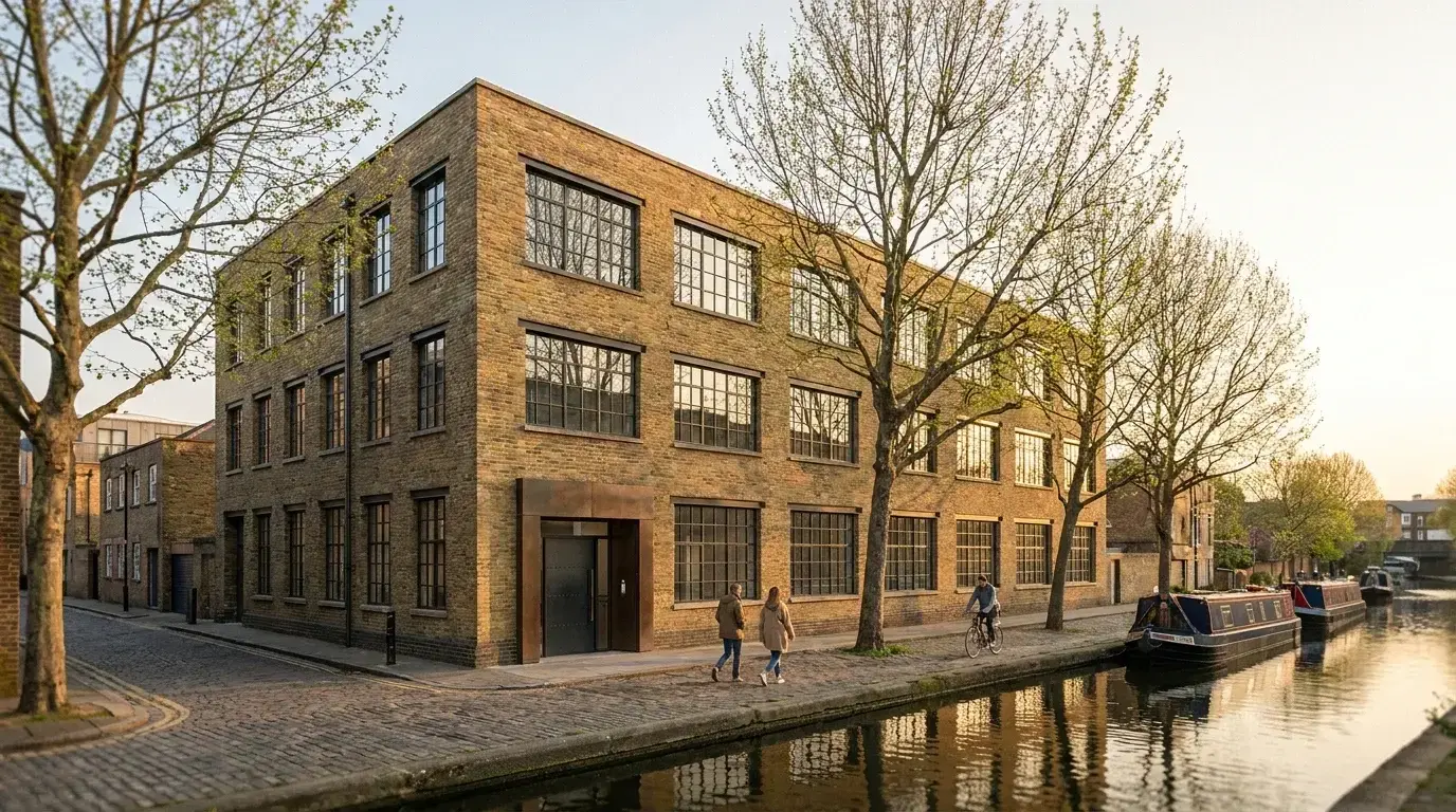 Warehouse conversion CGI for a Hackney Wick commercial scheme