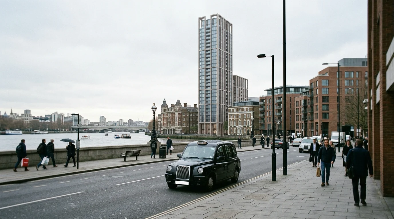 AVR Level 2 verified view photomontage of a proposed London tower from a formal assessment viewpoint