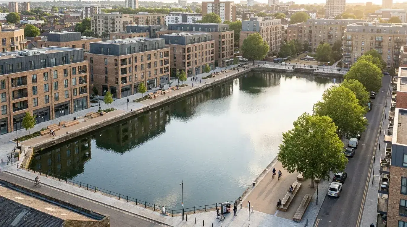 Canada Water masterplan CGI for a Southwark regeneration scheme