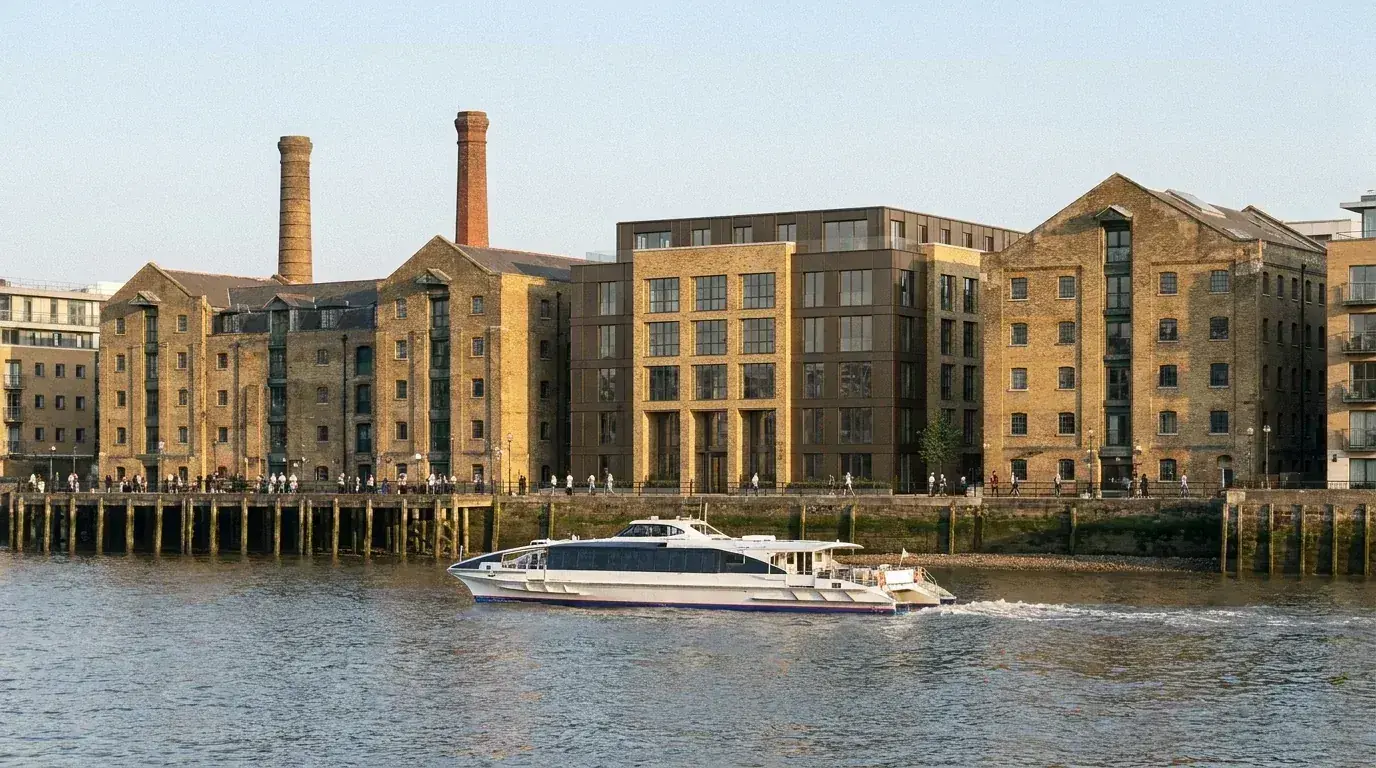 Bankside wharf photomontage for a Southwark riverside planning submission