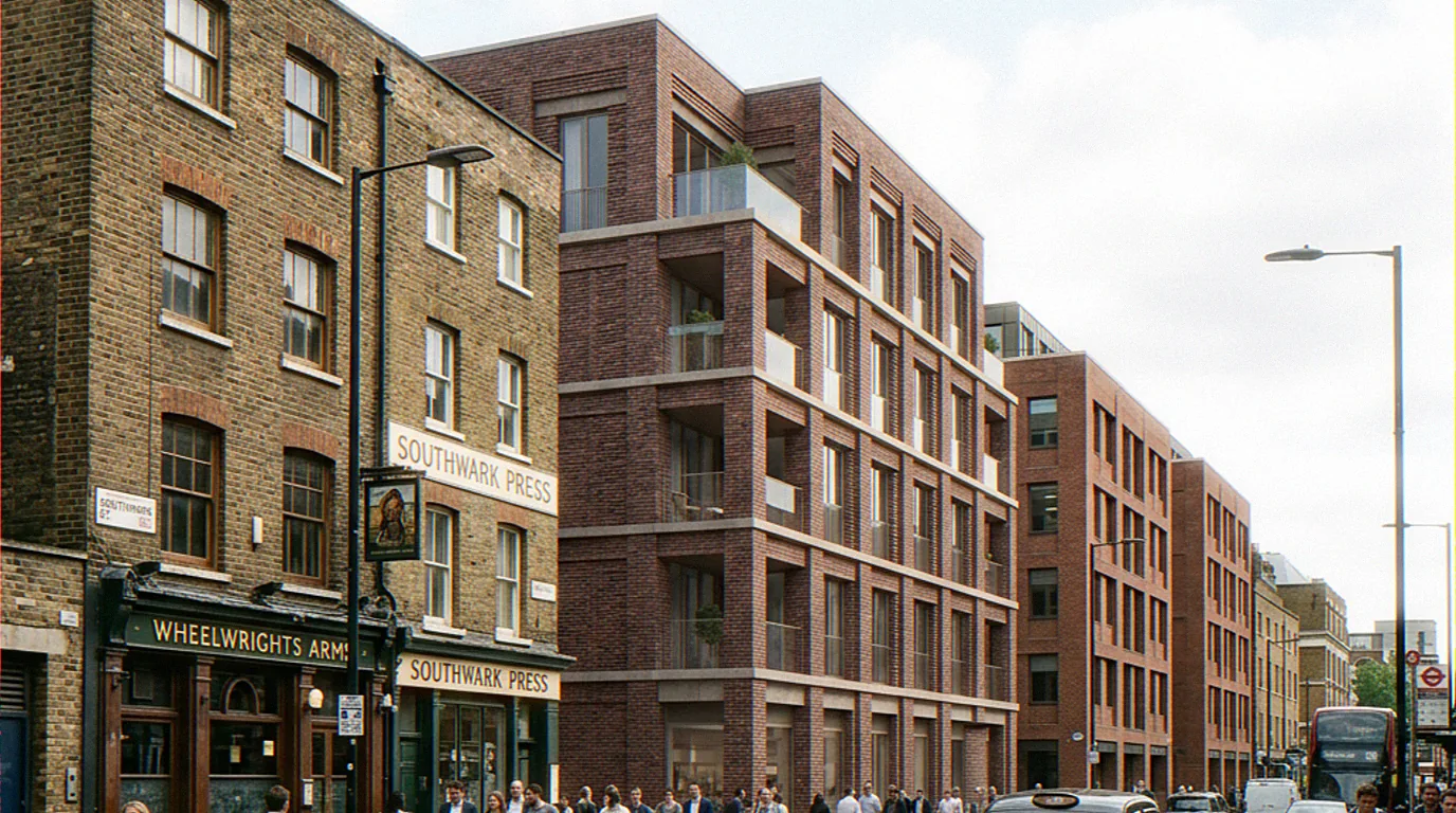 Townscape and Visual Impact Assessment (TVIA) AVR Level 2 realistic photomontage in Southwark