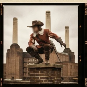 The Sentinel in The Battersea Crouch, on a Battersea Power Station chimney