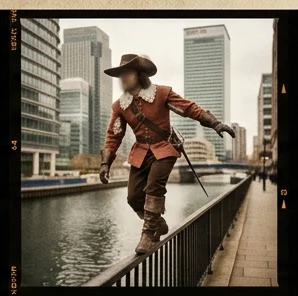 The Sentinel in The Canary Leap, between Canary Wharf towers