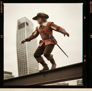 The Sentinel in The Sky Garden Stance, atop the Walkie Talkie sky garden